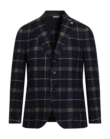 MANUEL RITZ Blazer Midnight blue 43% Acrylic, 34% Synthetic fibers, 15% Wool, 5% Alpaca wool, 3% Other Fibres