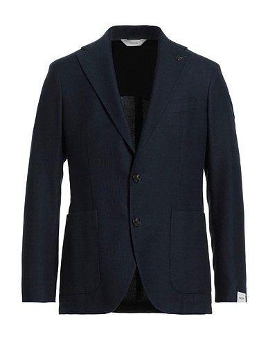 PAOLONI Blazer Midnight blue 61% Cotton, 21% Polyester, 18% Virgin Wool
