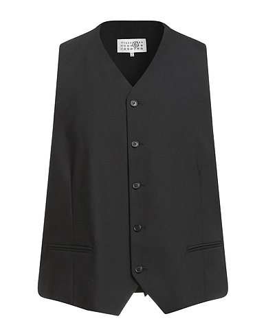 MM6 MAISON MARGIELA Suit vest Black 54% Polyester, 44% Virgin Wool, 2% Elastane, Viscose