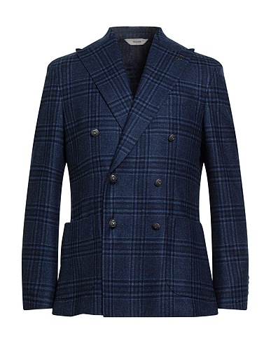 PAOLONI Blazer Blue 83% Virgin Wool, 8% Silk, 8% Linen, 1% Elastane