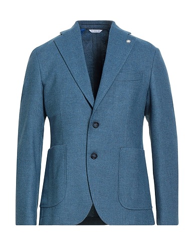 MANUEL RITZ Blazer Light blue 65% Wool, 29% Polyester, 5% Other Fibres, 1% Elastane