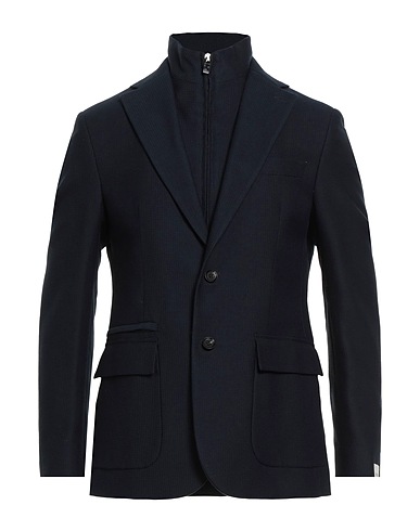 PAOLONI Blazer Midnight blue 61% Cotton, 21% Polyester, 18% Virgin Wool