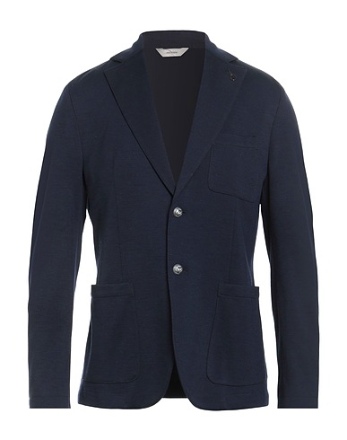 PAOLONI Blazer Midnight blue 48% Wool, 48% Cotton, 4% Elastane