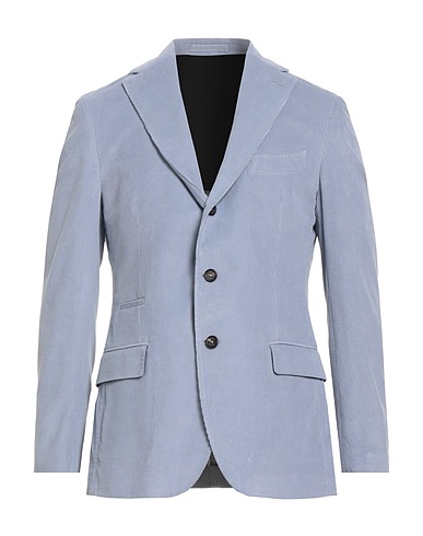 ELEVENTY Blazer PLATINUM Sky blue 91% Cotton, 8% Cashmere, 1% Elastane