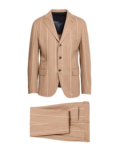 ELEVENTY Suits Camel 98% Wool, 2% Cashmere