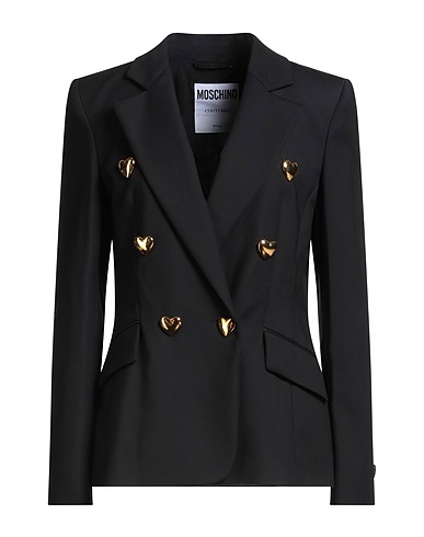 MOSCHINO Blazer COUTURE Black 50% Cotton, 47% Polyamide, 3% Elastane