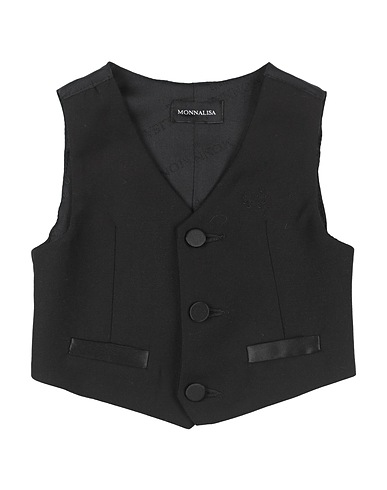 MONNALISA Waistcoat Black 70% Polyester, 30% Viscose