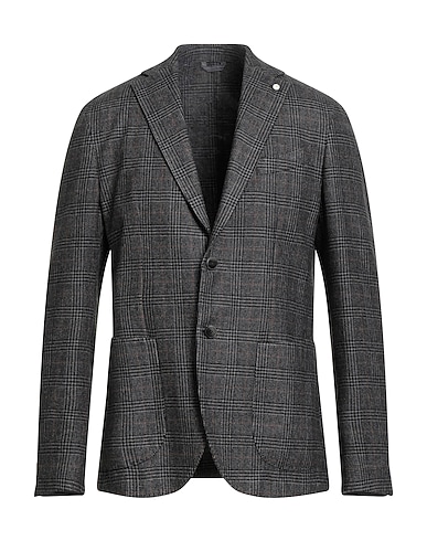 LUIGI BIANCHI Mantova Blazer Charcoal 67% Wool, 15% Polyamide, 11% Cotton, 7% Polyester