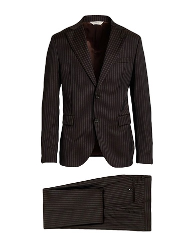 PAOLONI Suits Dark brown 100% Virgin Wool