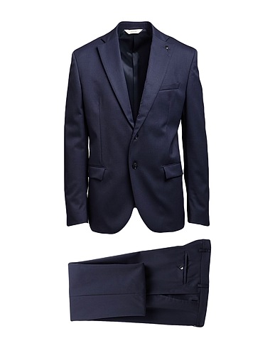 PAOLONI 정장 미드나잇 블루 98% 울, 2% 엘라스테인