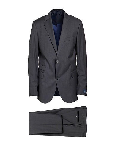 EDUARD DRESSLER Suits Charcoal 100% Virgin Wool