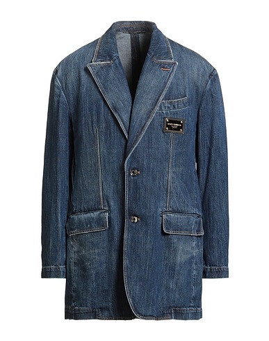 DOLCE&GABBANA Full-length jacket Blue 100% Cotton