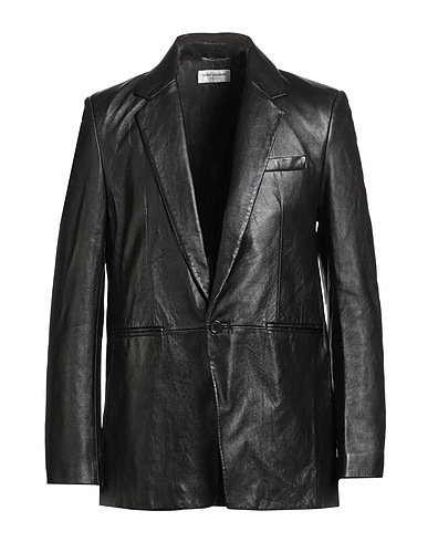 SAINT LAURENT Veste Noir Cuir d'agneau