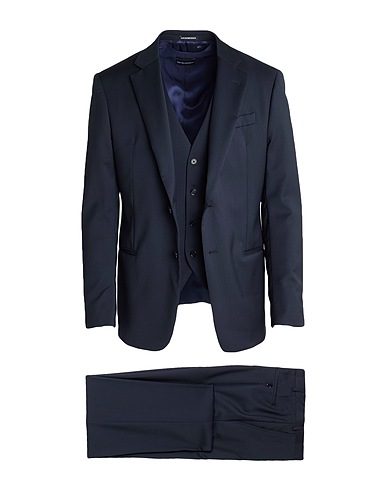 EMPORIO ARMANI Suits Navy blue 100% Virgin Wool