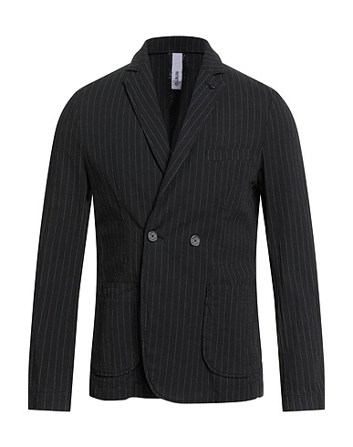 DISTRETTO 12 Blazer Black 90% Cotton, 8% Polyester, 2% Elastane