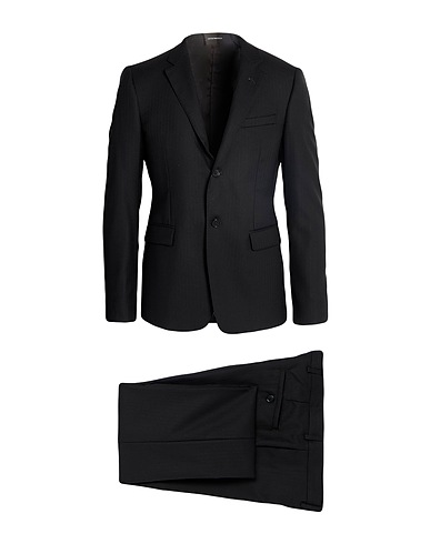 EMPORIO ARMANI Suits Black 89% Virgin Wool, 10% Silk, 1% Elastane