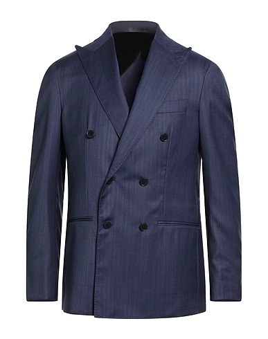 F839 BORN IN NAPOLI Blazer Navy blue 90% Virgin Wool, 10% Silk