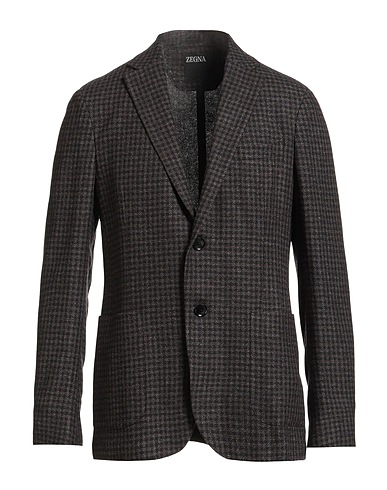 ZEGNA Blazer Chocolate brown 66% Wool, 31% Linen, 3% Cashmere