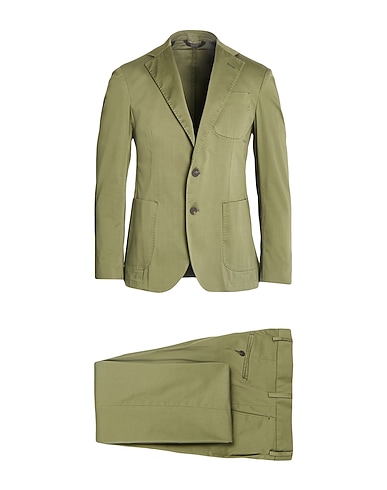 MESSAGERIE Suits Military green 97% Cotton, 3% Elastane