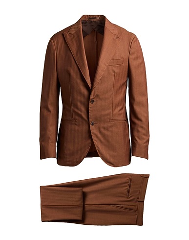 F839 BORN IN NAPOLI Suits Brown 100% Virgin Wool