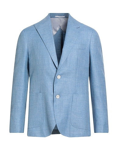 F839 BORN IN NAPOLI Blazer Light blue 75% Virgin Wool, 15% Silk, 10% Linen