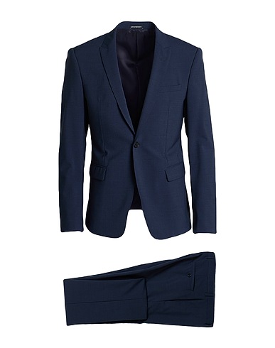 EMPORIO ARMANI Suits DAVID LINE Navy blue 75% Virgin Wool, 22% Polyester, 3% Elastane