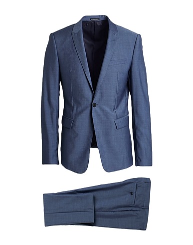 EMPORIO ARMANI Suits DAVID LINE Slate blue 100% Wool