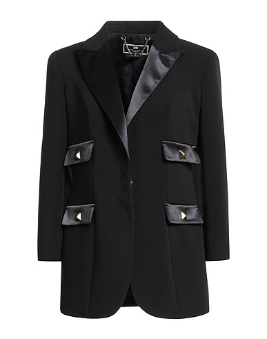 ELISABETTA FRANCHI Blazer Black 95% Polyester, 5% Elastane, Polyamide