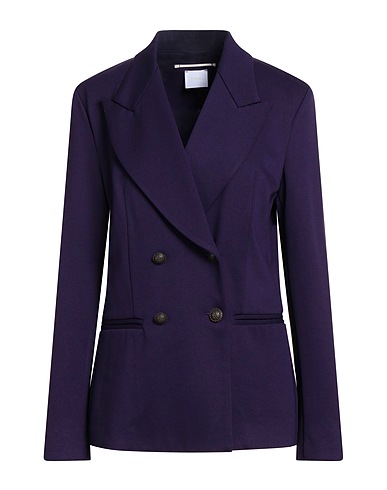 MERCI ITALIA Blazer Dark purple 67% Viscose, 28% Nylon, 5% Elastane