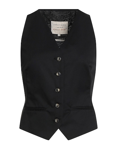 ALESSIA SANTI Waistcoat Black 66% Cotton, 31% Polyamide, 3% Elastane