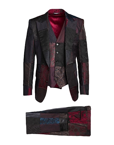 DOLCE&GABBANA Suits Black 38% Polyester, 30% Cotton, 18% Silk, 10% Polyamide, 4% Acetate