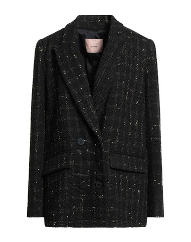 TWINSET Blazer Black 69% Polyester, 13% Cotton, 9% Viscose, 9% Synthetic fibers