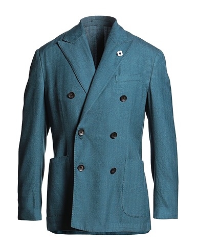 LARDINI Blazer Deep teal 43% Cashmere, 42% Wool, 15% Silk