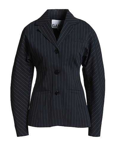 GANNI Blazer Navy 61% Recycled polyester, 32% Viscose, 7% Elastane