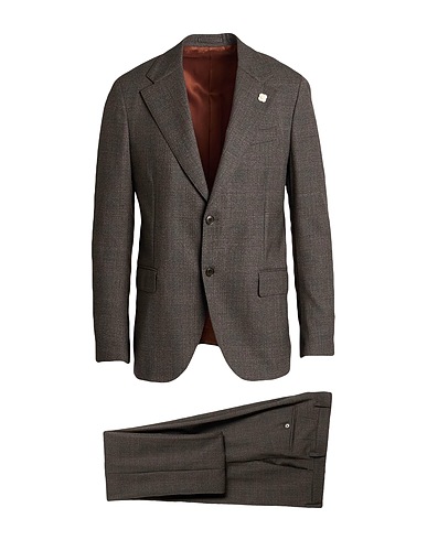LARDINI Suits Dark brown 88% Wool, 11% Polyester, 1% Elastane