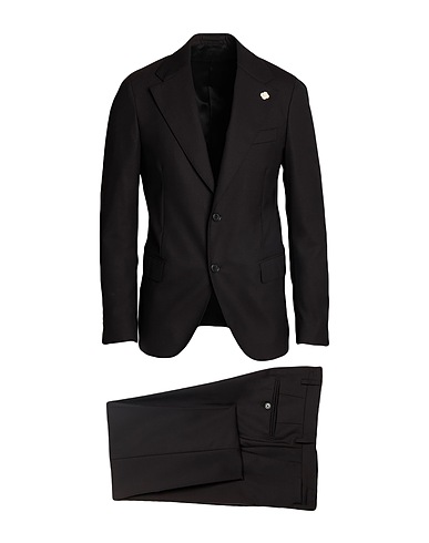 LARDINI Suits Black 97% Wool, 3% Elastane