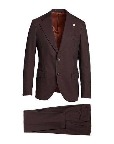 LARDINI Suits Dark brown 60% Cotton, 40% Wool