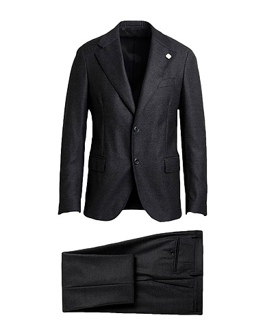 LARDINI Suits Charcoal 100% Wool