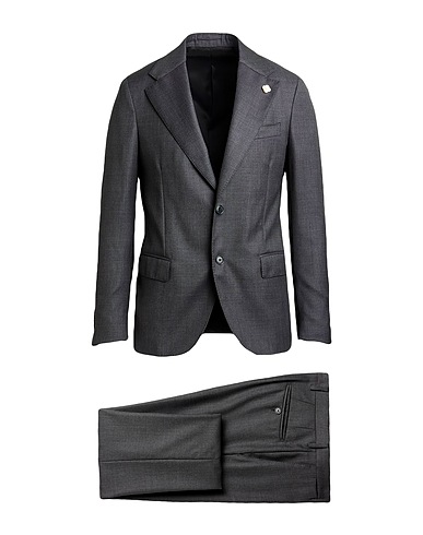 LARDINI Suits Charcoal 100% Wool