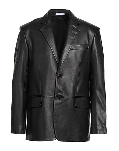 HELMUT LANG Blazer Nero 100% Pelle di agnello
