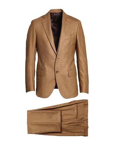 LARDINI Suits Khaki 100% Wool