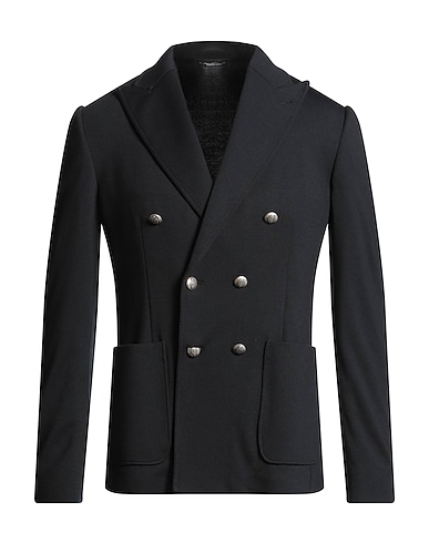 DANIELE ALESSANDRINI Blazer Black 77% Polyester, 18% Viscose, 5% Elastane