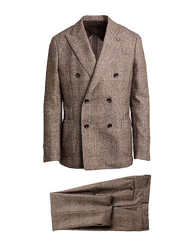 LARDINI Suits Dark brown 58% Wool, 33% Alpaca wool, 9% Polyamide, Nylon