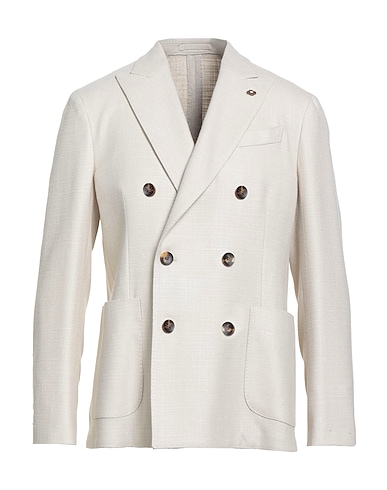 LARDINI Blazer Light grey 68% Wool, 32% Silk