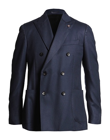 LARDINI Пиджак Тёмно-синий 35% Кашемир, 35% Шерсть, 30% Шелк