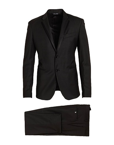 BRIAN DALES Suits Charcoal 94% Wool, 4% Polyester, 2% Elastane