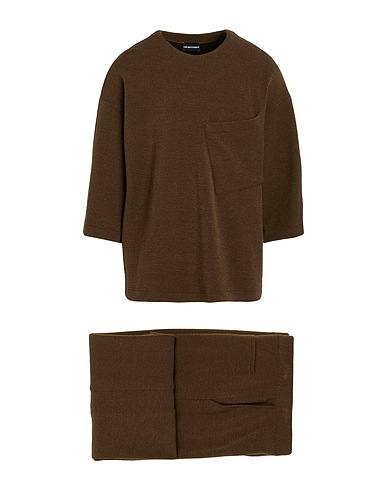 EMPORIO ARMANI Tuta Sportiva Verde militare 85% Lana Vergine, 15% Poliammide