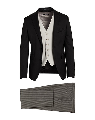 TAGLIATORE Suits Black 100% Super 100s Wool