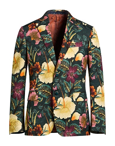 ETRO Пиджак Тёмно-зелёный 57% Вискоза, 43% Хлопок