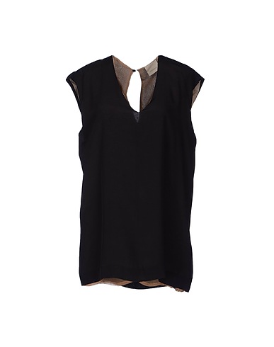 LANEUS Short dress Black 100% Silk